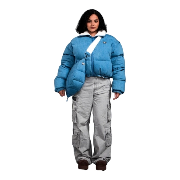 NineteenTwenty Ultimate Bomber Vintage Denim Sz Med Reversible Convertible New - Picture 3 of 16